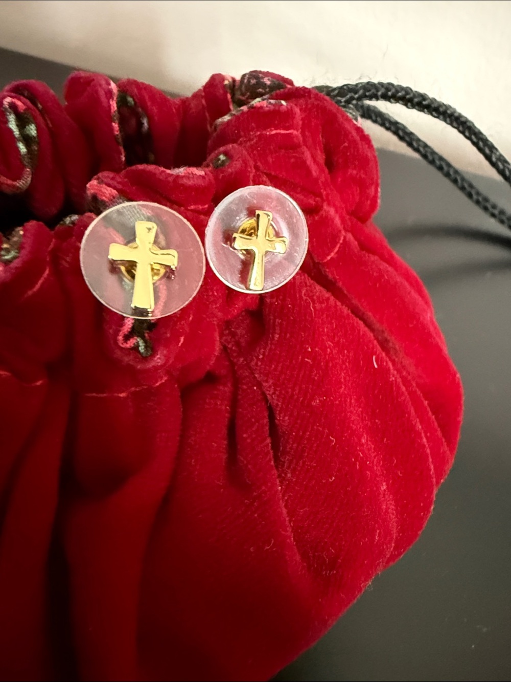 Gold Cross Stud Earrings - plated
